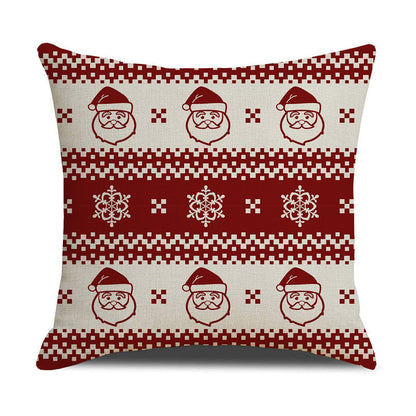 Christmas Linen Stripe Print Pillowcase