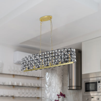 Modern Champagne Gold Oval Crystal ceiling chandelier Luxury Home Decor Light Fixture