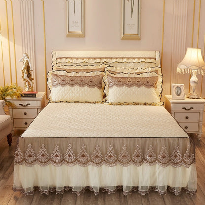 Lace Quilted Bed Skirt 1.8m Simmons Cover