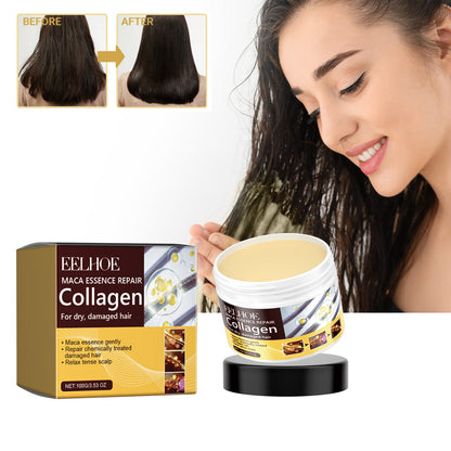 Maca Essence Repair Collagen, Repair Dry Short-Tempered Knot Hair Strong Moisturizing Smooth Hair Film