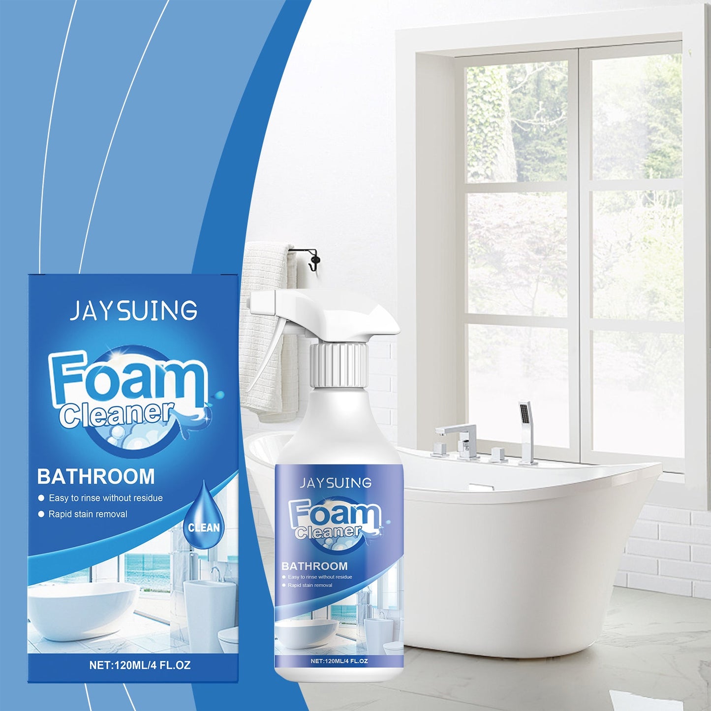 Bathroom Foam Cleaner Tile Glass Bathtub Water Stain Scale Cleaning Cleaner