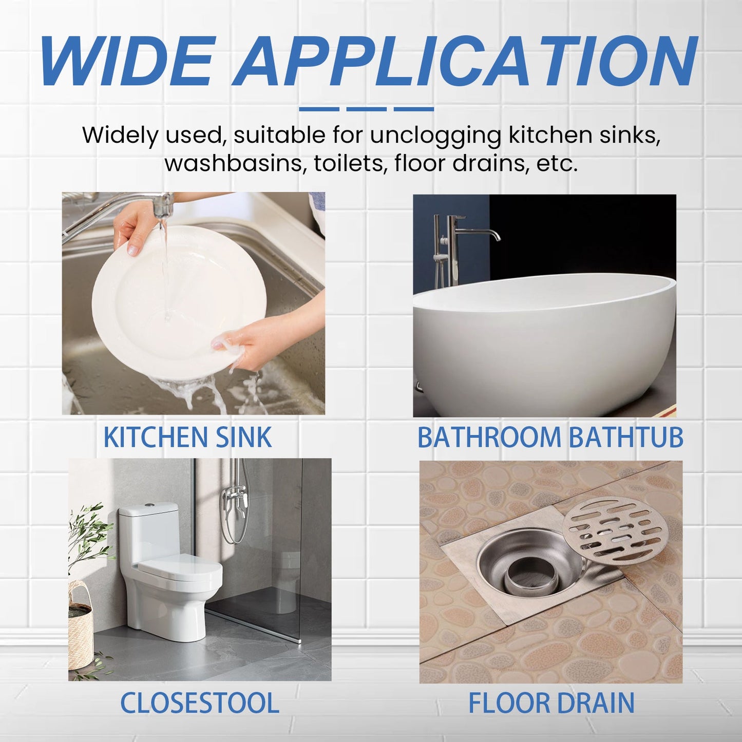 Pipe Remover, Kitchen Bathroom Drain Block Cleaning Stain Deodorant Remover