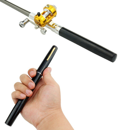 Mini Ice Fishing Pen Rod with Drum Set