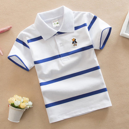 College Style Boys Polo Short Seeve T-shirt