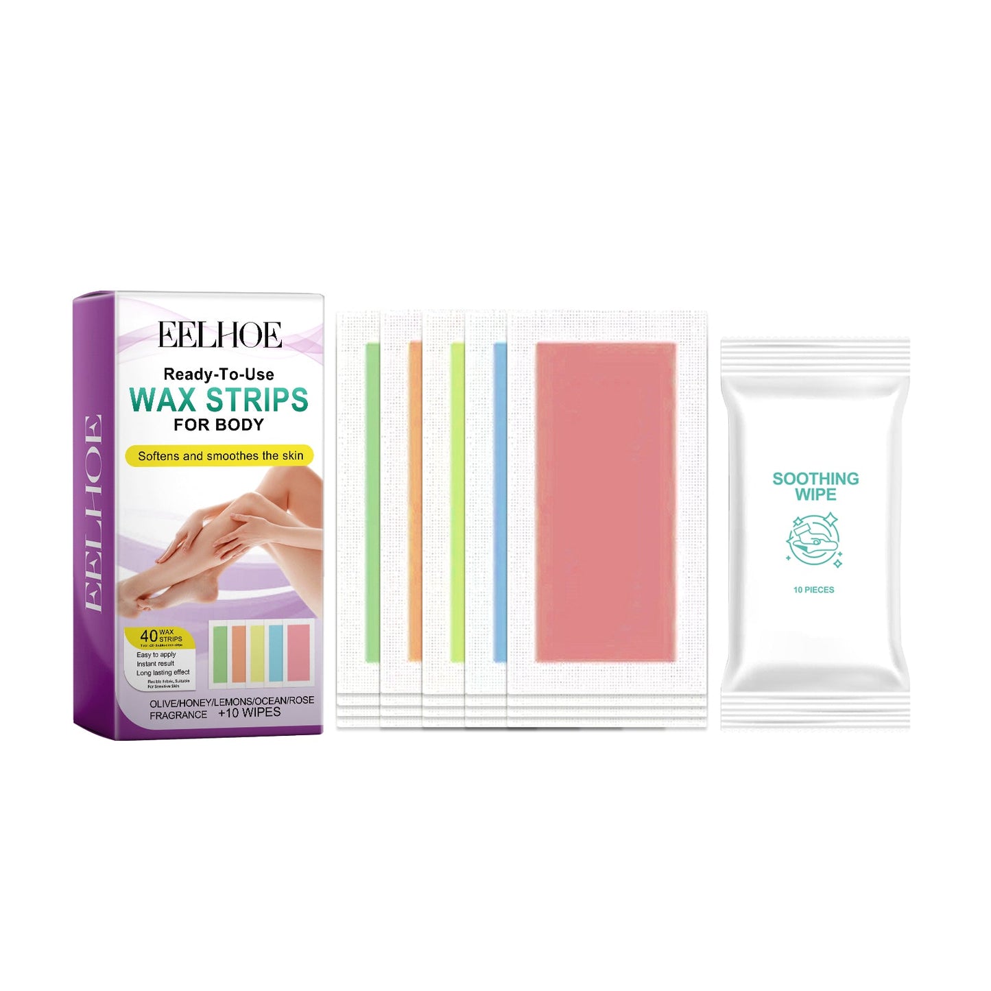 Waxed Hair Removal Paper, Arm Underarm Thigh Hair General Rapid Hair Removal Mild And Non-Irritating