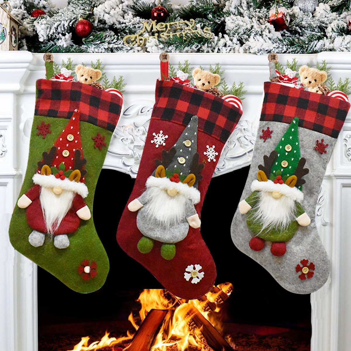 Christmas Decoration Gift Faceless Doll Christmas Socks Pendant Santa Claus Children's Christmas Gift Bag