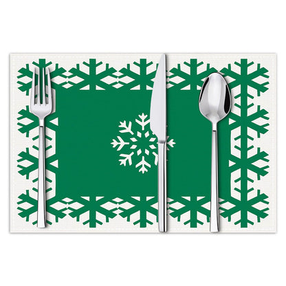 Christmas snowflake print placemat Christmas party decoration table mat living room dining table insulation mat