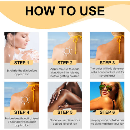 For Black Mousse, Summer Self-Tanning For Tanning Wheat Tan For Moisturizing Black Skin Mousse