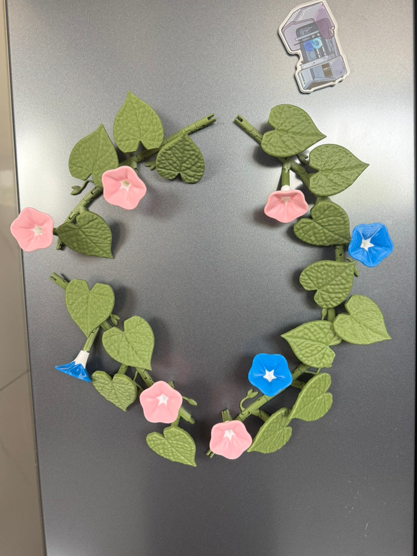 Morning Glory Magnets 3D printed artificial morning glory refrigerator sticker decoration