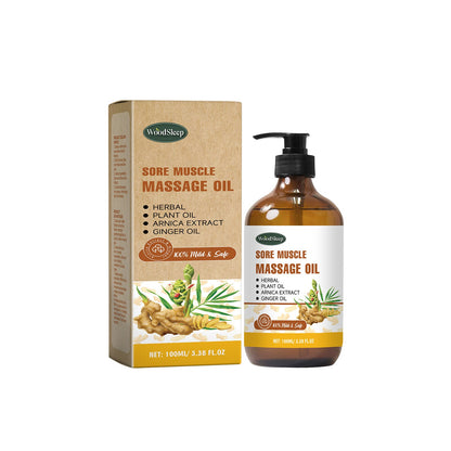 Woodsleep Ginger Muscle Massage Oil, Nourishing Skin Massage Care Essential Oil For Legs, Body And Joints