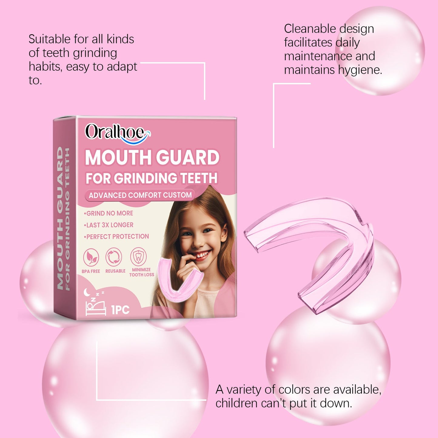 Children's Molar Mouthguard At Night Sleep Anti-Bite Molar Mouthguard Protects Children's Teeth