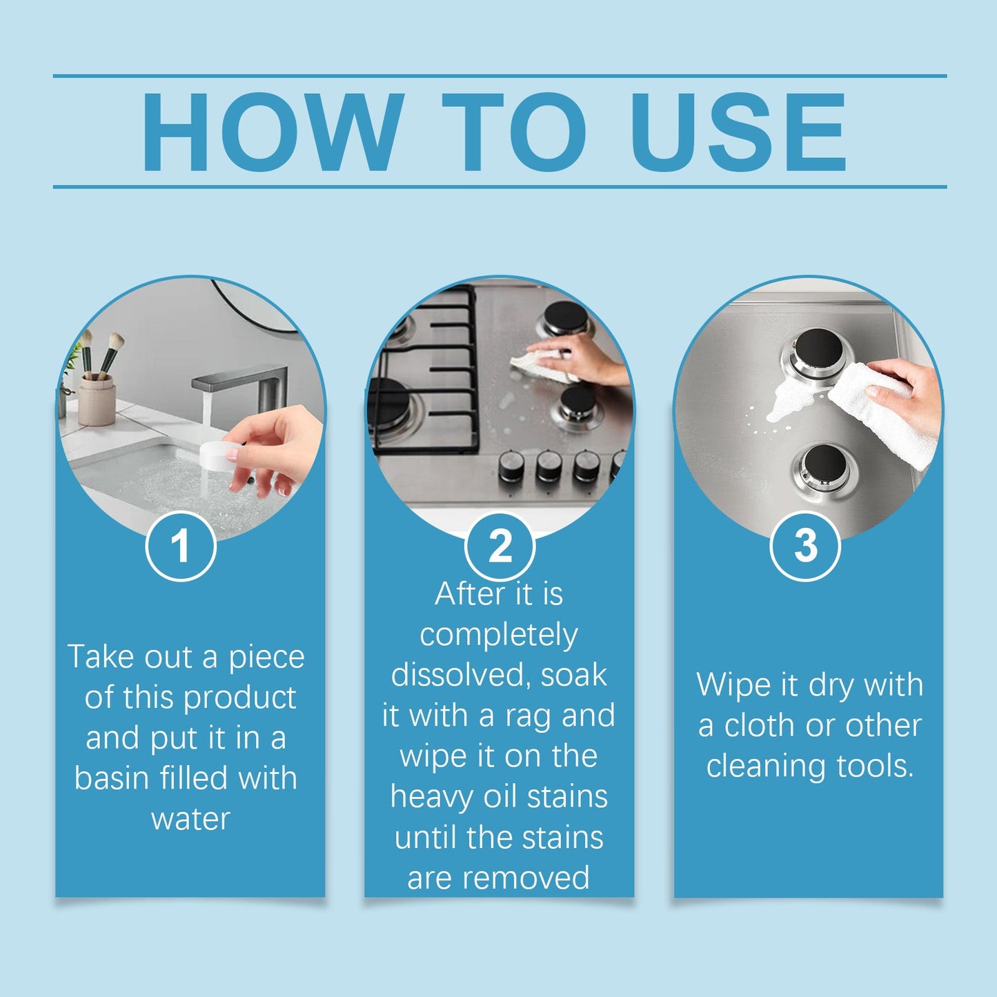 Kitchen Grease Cleaning Tablets, Home Cleaning Kitchen Stove Stains Multi-Functional Oil And Scale Removal