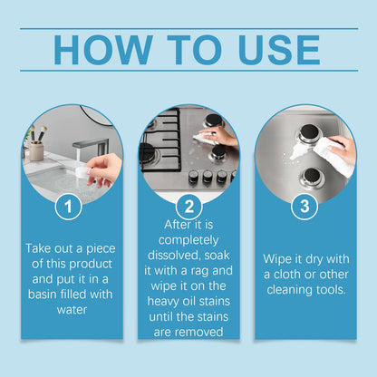 Kitchen Grease Cleaning Tablets, Home Cleaning Kitchen Stove Stains Multi-Functional Oil And Scale Removal