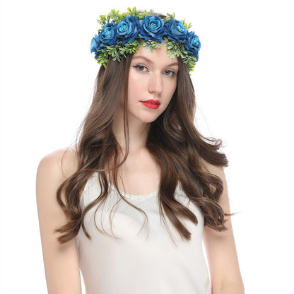 Handmade flower wreaths seaside vacation wedding accessories velvet adjustable hair accessories