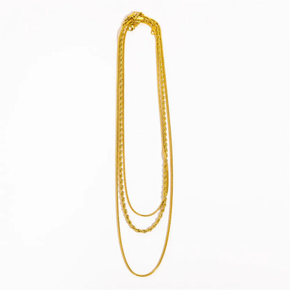 18K Gold-Plated Titanium Steel Three-Layered Necklace