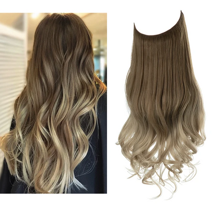 One-piece women's hair extension piece with abundant hair volume U-shaped fishing line invisible and natural long curly hair