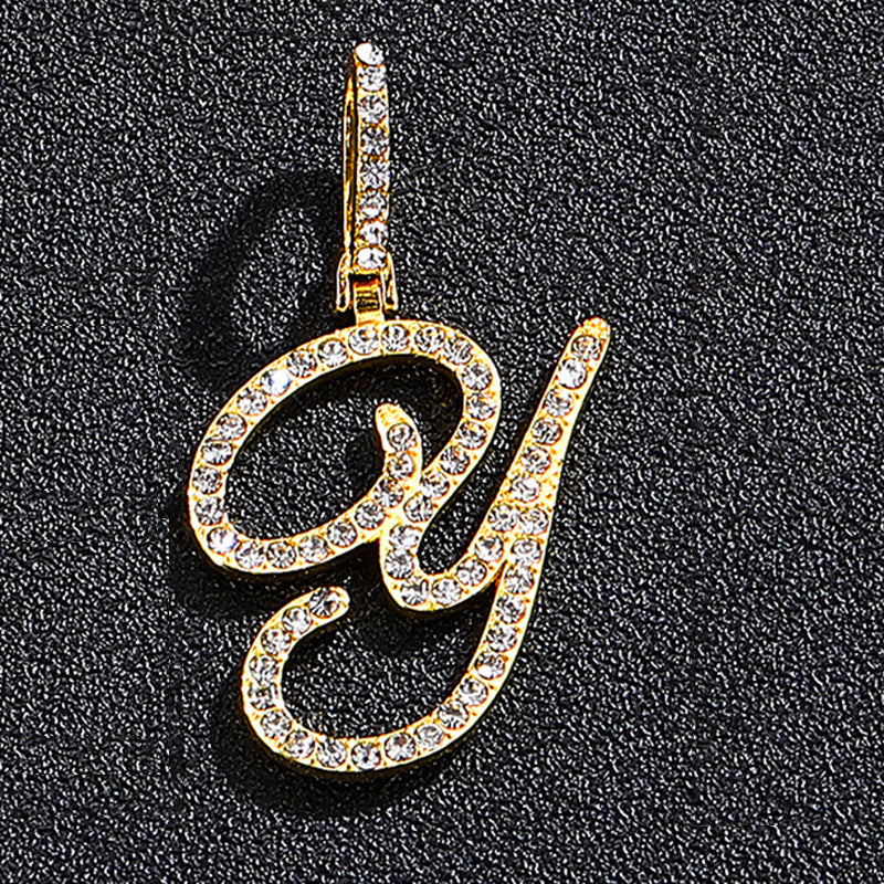 Hip hop accessories grass letter pendant melon seed buckle Cuban chain accessory