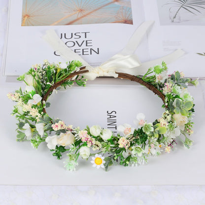 Forest style bride sweet flower headband hair accessories super fairy small floral accessories and makeup styling photography photography travel photography
