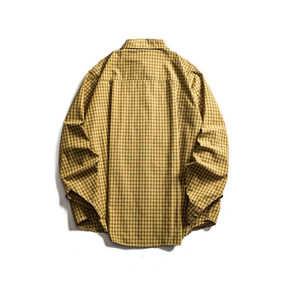 Checkered long sleeved loose casual shirt