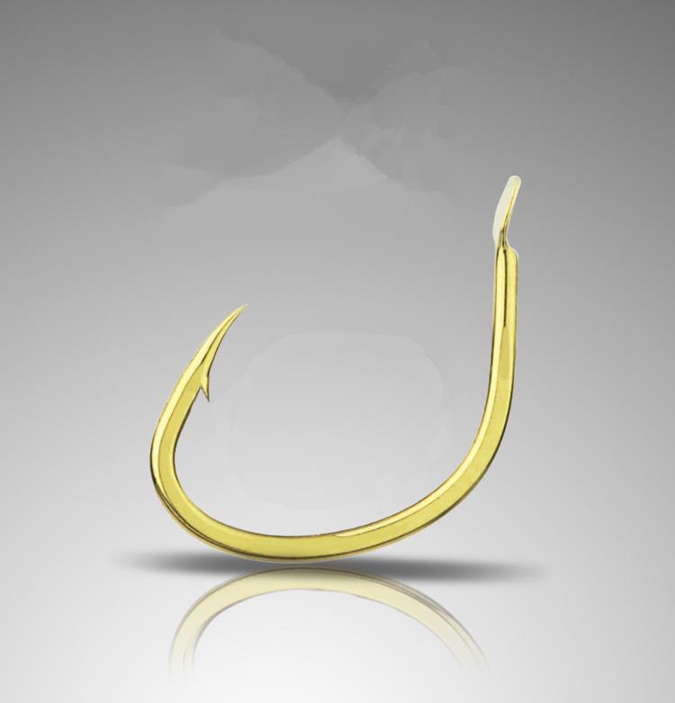 Rompin 30pcs/box 6#-12#  fishing hooks gold color wide belly super sharp Barbed