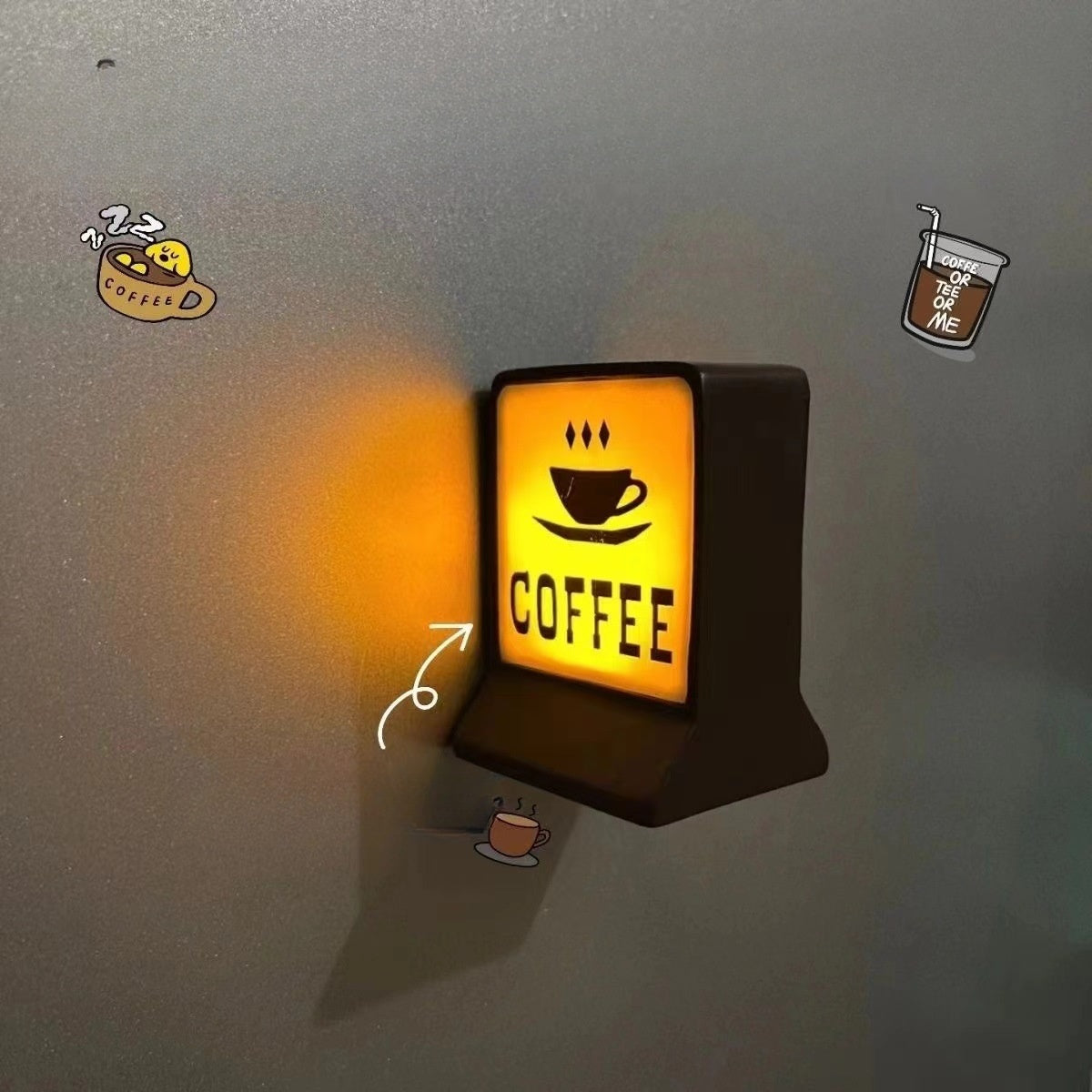 Convenience store refrigerator sticker creative light display board can magnetically attract Rosen 711 family lightbox toy model to emit light