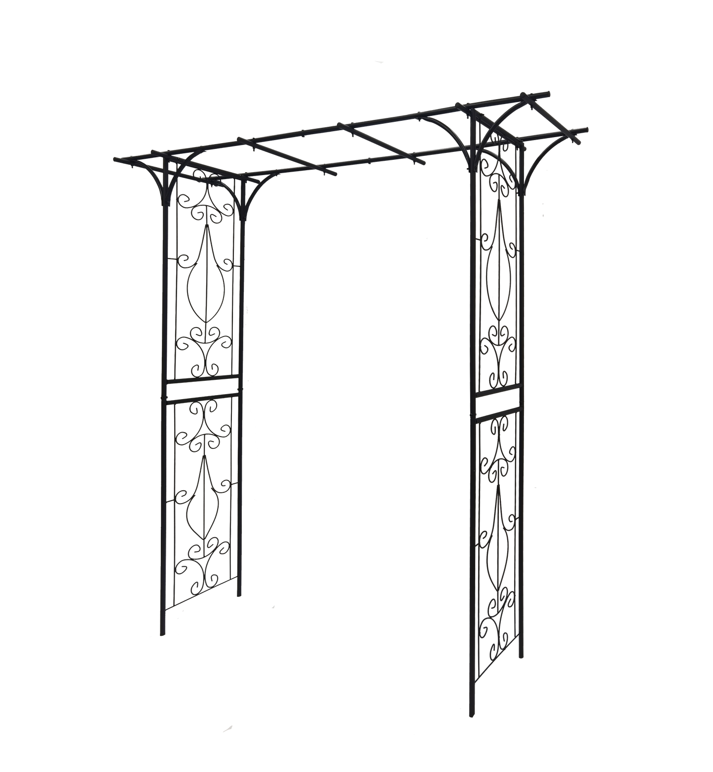 Metal Garden Arch L80.3'' x W20.47'' x H81.1'' Climbing Plants Support Rose Arch Outdoor Black