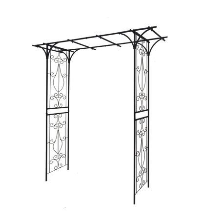 Metal Garden Arch L80.3'' x W20.47'' x H81.1'' Climbing Plants Support Rose Arch Outdoor Black