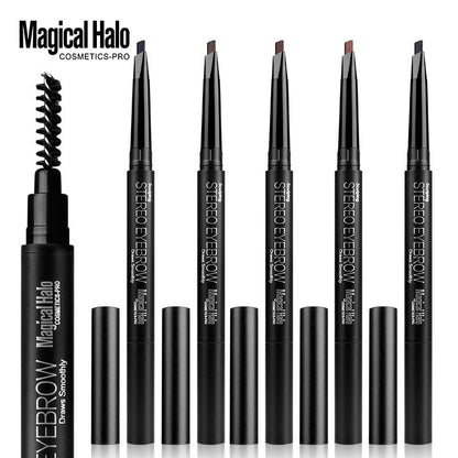 Makeup 5 Color Automatic Eyebrow Pencil Double Head Rotating Waterproof Makeup-Free Free-Shaving Eyebrow Pencil