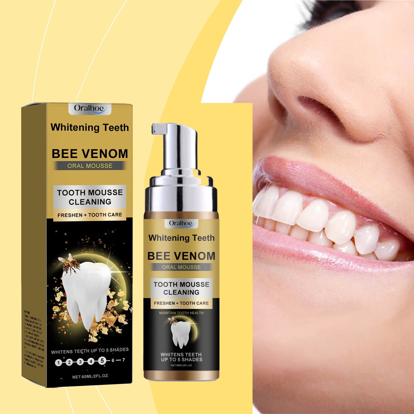 Teeth Cleaning Mousse Gently Cleans Teeth To Remove Odors, Stains And Grime Daily Beauty Mousse