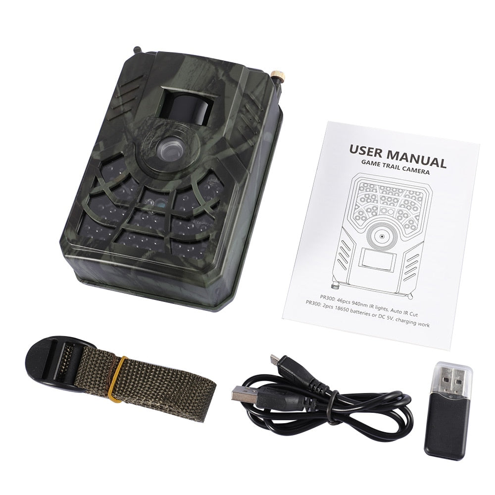 PR300C Outdoor Hunting Trail Camera 720P Wildcamera Wild Surveillance Night Version Wildlife Scouting Cameras Photo Traps Track