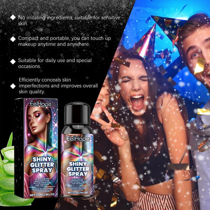 Stage Makeup Glitter Spray, Dance Party Festive Atmosphere Carnival Hair Body Highlight Glitter Spray