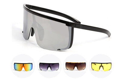 Personalized anti-ultraviolet large-frame white mercury sunglasses exaggerated one-piece anti-sputum and anti-splash glasses（HM-009）