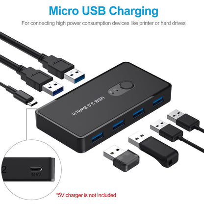 USB 3.0 Switch Adapter 4-port USB Peripheral Switch Box Hub