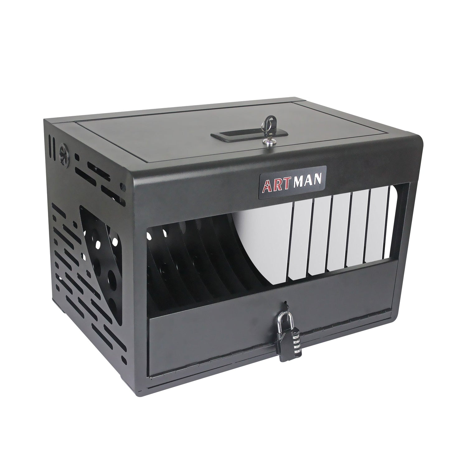 16 Bay Charging Cabinet for Laptop Chromebook Locking Charging Station-BLACK