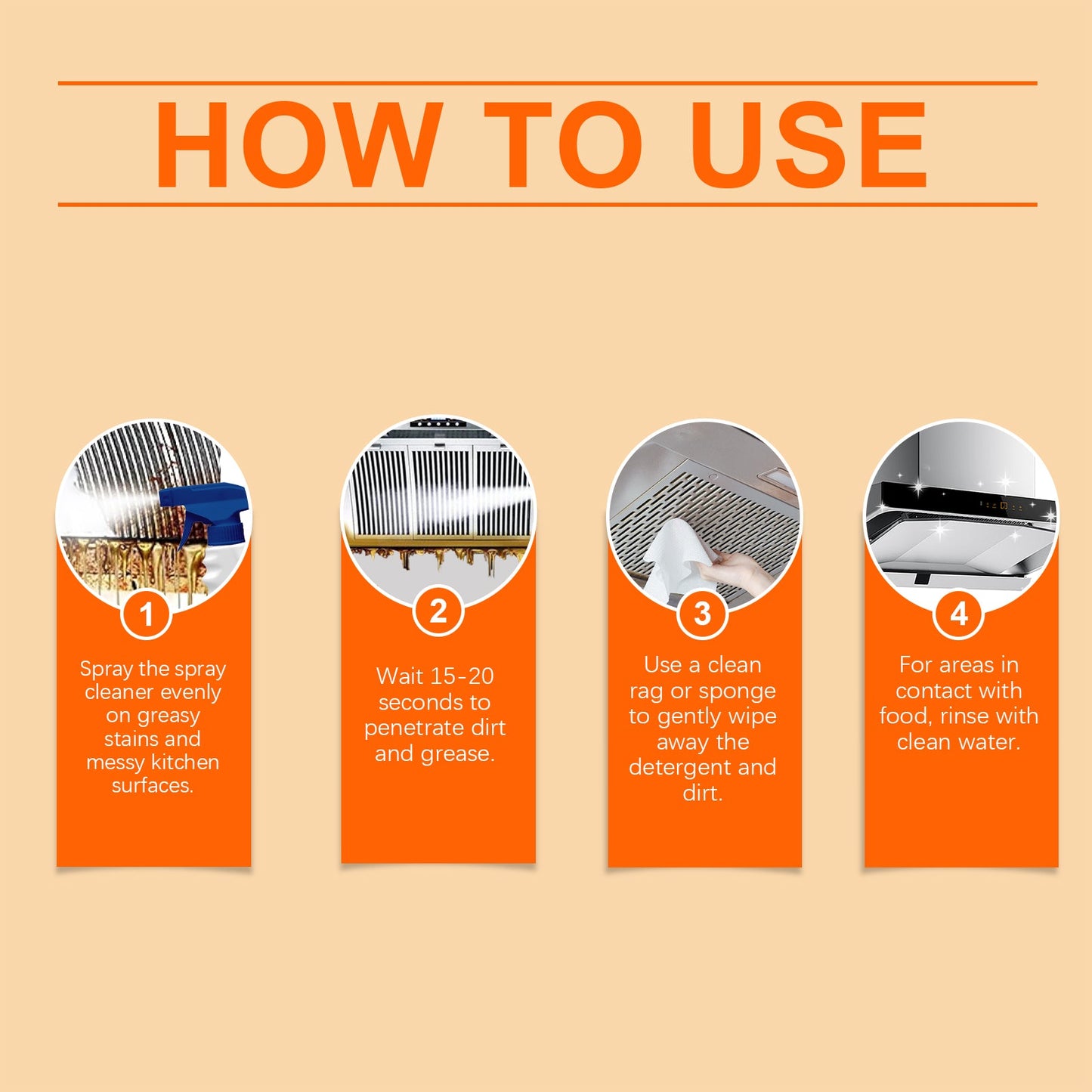 Kitchen Spray Cleaner, Kitchen Stove Hood Cleaning Oil And Dirt Removal Cleaner