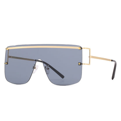New Style One Piece Sunglasses Fashion Rimless Sunglasses Women's Trendy Sunglasses