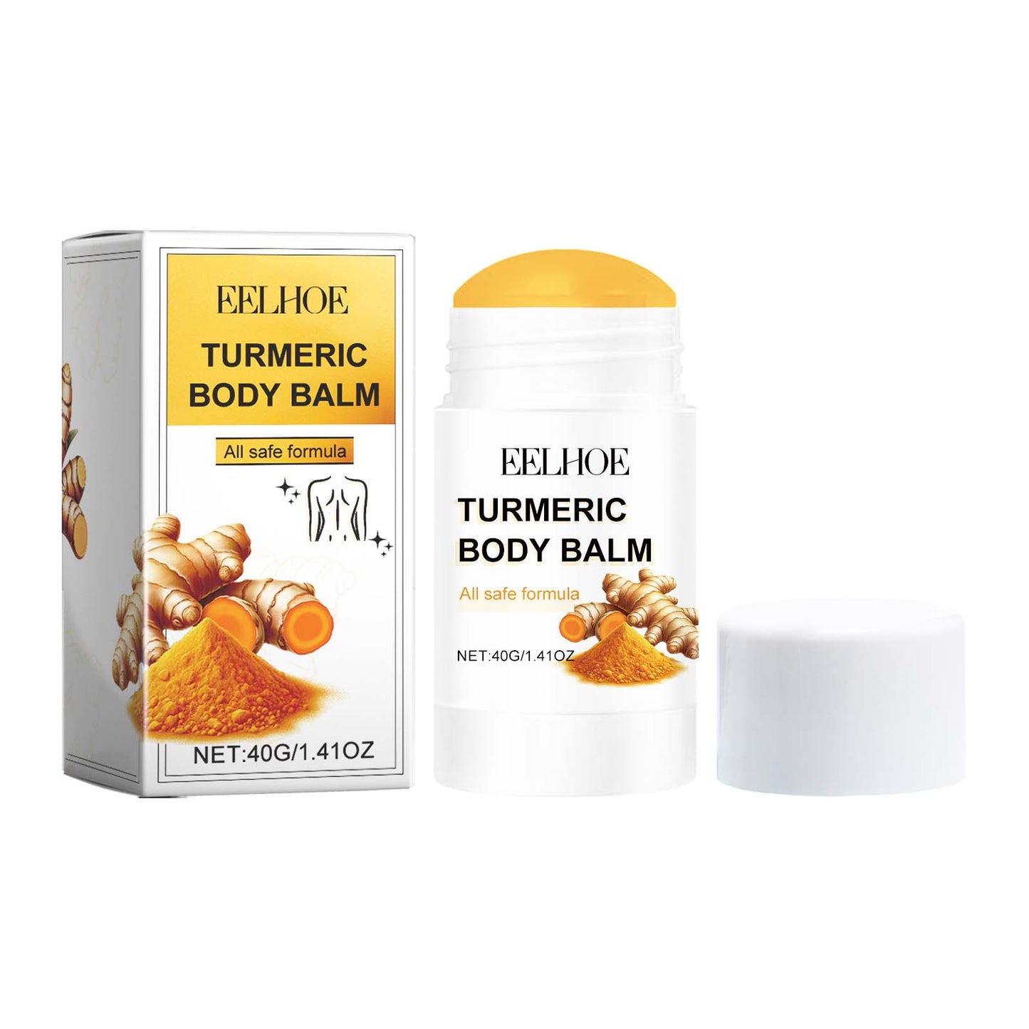 Turmeric Body Balm, Beauty Stick Full Body Care Brightening Moisturizing Hydrating Skin Care Stick