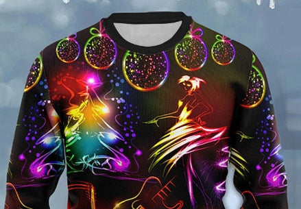 Polyester Round Neck Printed Men's Sweater