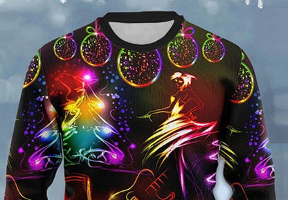 Polyester Round Neck Printed Men's Sweater