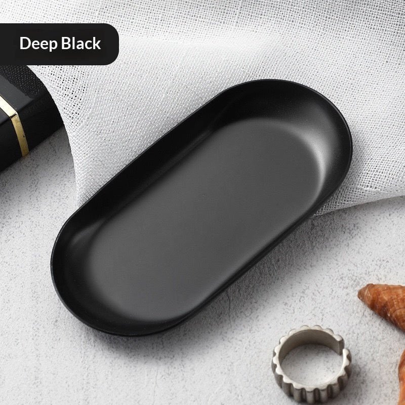 High-end Plate In Instagram Style Oval Stainless Steel Gold Mini Jewelry Tray Small Serving Tray