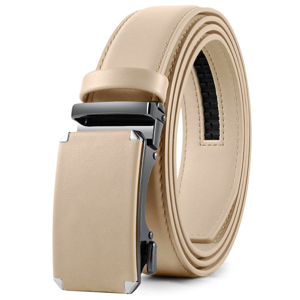 Men's Automatic Alloy Buckle Cowhide Belt