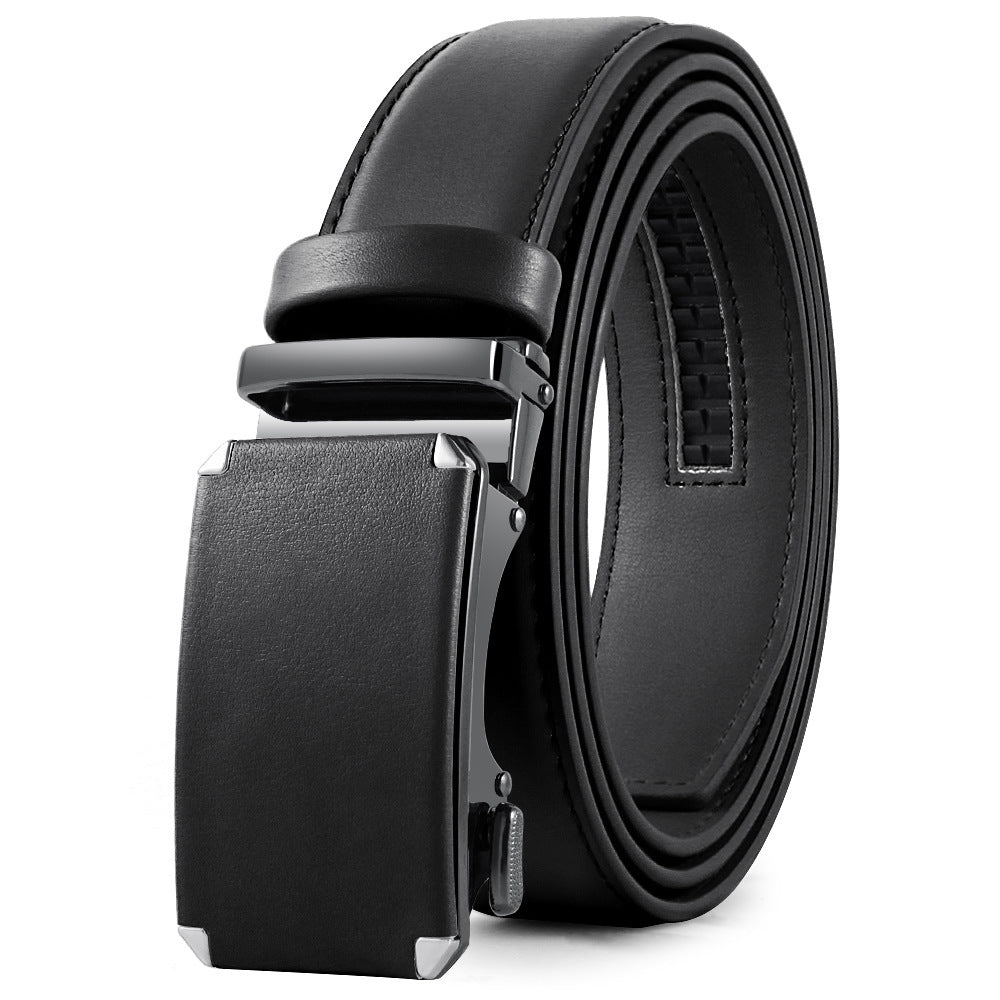 Men's Automatic Alloy Buckle Cowhide Belt