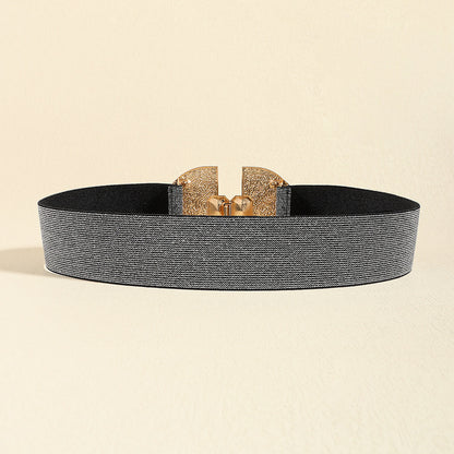 Women's Glittering Pearls Elastic Waist Belt