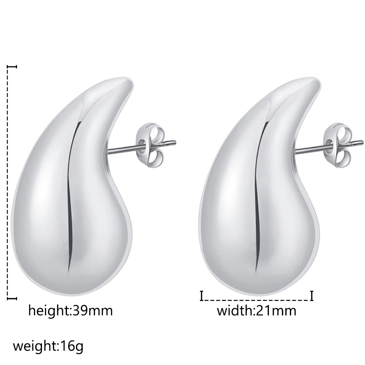 Women's Fashion Stainless Steel Droplet Earrings