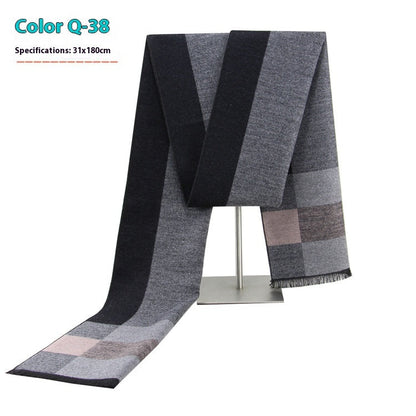 Men's Winter Warm Striped Business Scarf