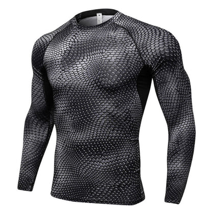 Men's Sports Long Sleeve 3D Print Workout Shirt