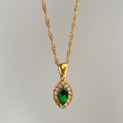 Horse Eye Zircon Titanium Necklace