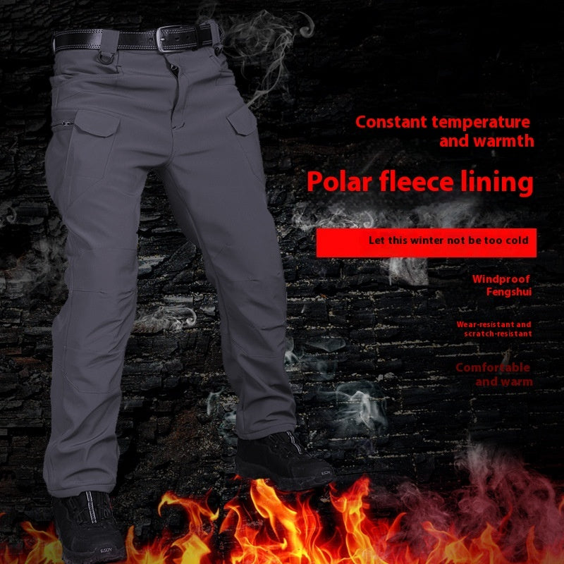 Men's Winter Fleece-lined Waterproof Tactical Pants