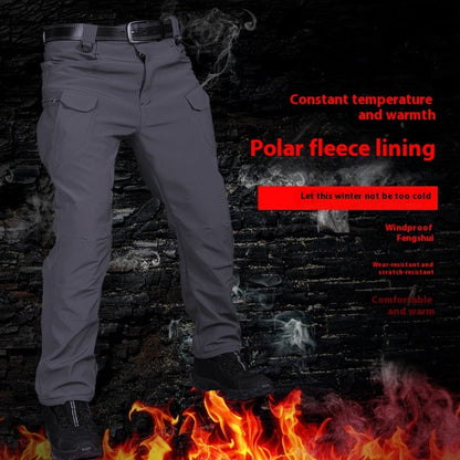 Men's Winter Fleece-lined Waterproof Tactical Pants