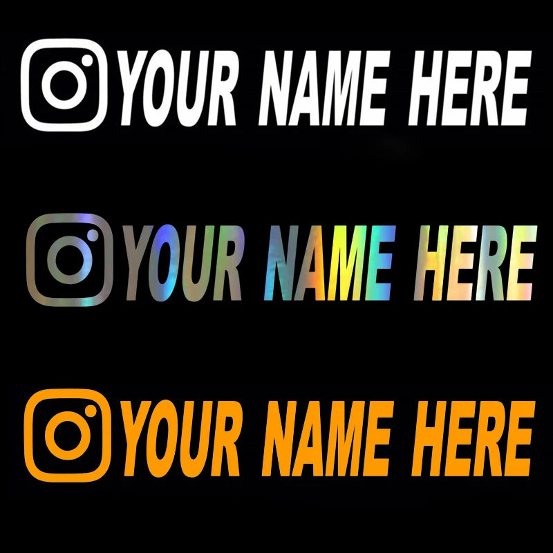 Custom username car stickers personalized Instagram motorcycle vinyl stickers